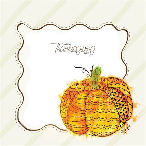 Greeting Card For Thanksgiving Day Celebration Pumpkin Background Vegetable Vector, Pumpkin ...