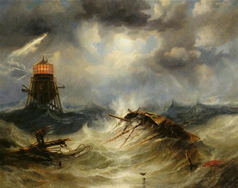 The Irwin Lighthouse, Storm Raging, 1851 - John Wilson Carmichael ...