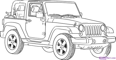 How to draw a jeep wrangler step by step drawing guide by dawn – Artofit