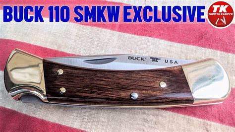 Buck 110 @SMKWcom Exclusive Pocket Knife - S30V & Wood Handle - YouTube