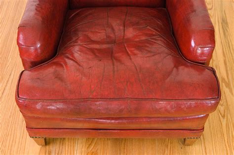Red Leather Chair & Ottoman - Homestead Seattle