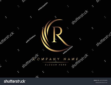 Alphabet Letter R Monogram Logo Gold Stock Vector (Royalty Free ...