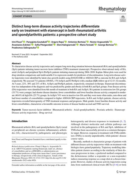 (PDF) Distinct long-term disease activity trajectories differentiate early on treatment with ...