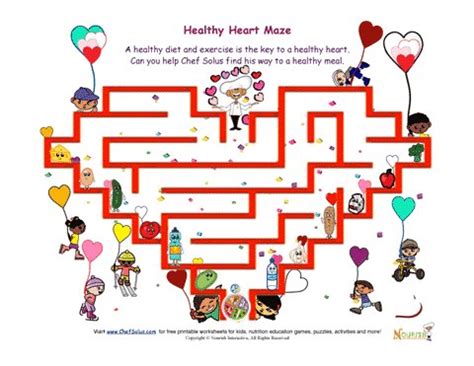 Healthy Heart Maze Fun For Kids