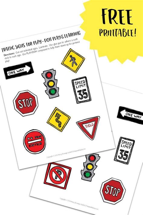 Printable Traffic Signs for PLAY-DOH Towns Play and Learning • B ...