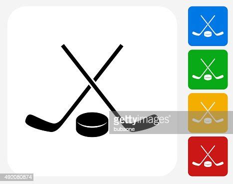 Hockey Stick And Puck Icon Flat Graphic Design High-Res Vector Graphic ...