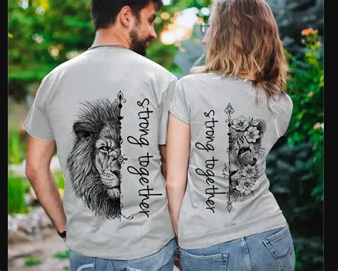 Pareja camiseta-fuerte juntos León parejas camiseta-camiseta-a | Etsy