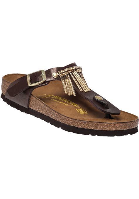 Lyst - Birkenstock Gizeh Fringed Leather Sandals in Brown