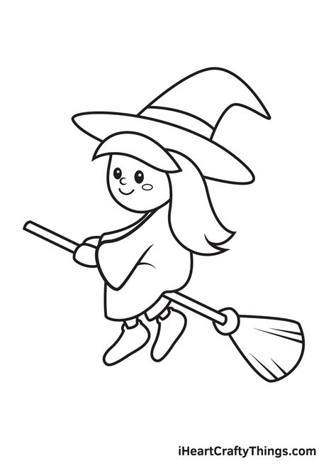 Witch Drawing — How To Draw A Witch Step By Step