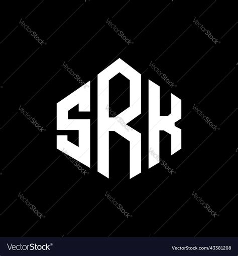 Srk letter logo design with polygon shape Vector Image