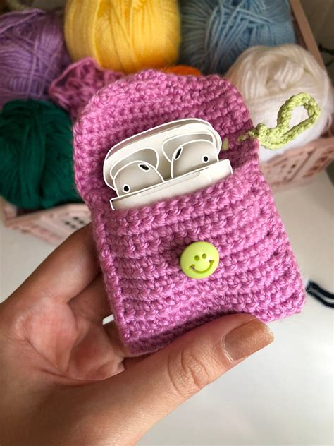 Crocheted AirPod Cases 🧶💕🏼 Made with acrylic yarn and lots of love :) Keep your AirPods in these ...