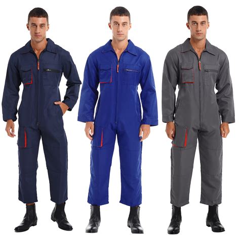 Mens Long Sleeve Overalls Multi Pockets Jumpsuits Work Uniform Cleaner Workwear | eBay