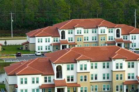 Premium Photo | Aerial view of american apartment buildings in florida ...