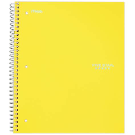 Buy Five Star Spiral , 1 Subject, College Ruled Paper, 100 Sheets, 11" x 8-1/2", Yellow (73475 ...