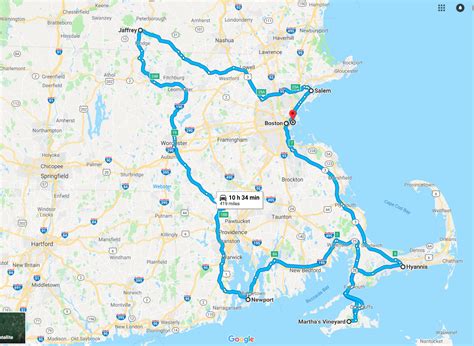 New England Fall Foliage Road Trip Map