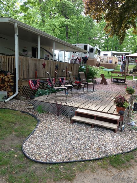 Added additional deck to RV site | Our campsite - our home away from ...