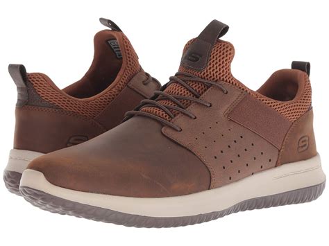 Lyst - Skechers Delson - Axton (dark Brown) Men's Lace Up Casual Shoes in Brown for Men