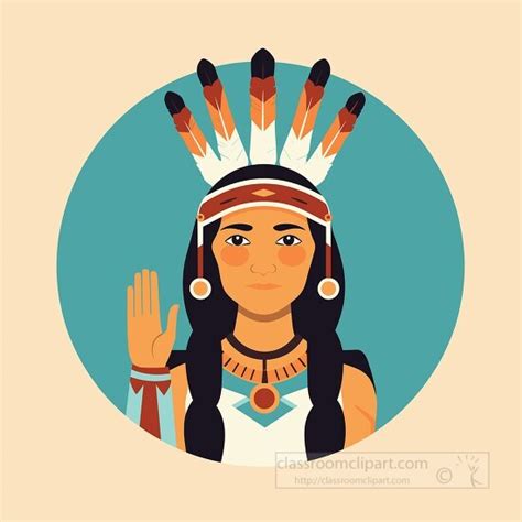 Native American Indian Clipart-portrait of a Native American female