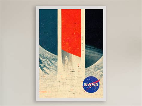 3 NASA Mid Century Modern Abstract Art Prints, NASA Wall Art, Space ...
