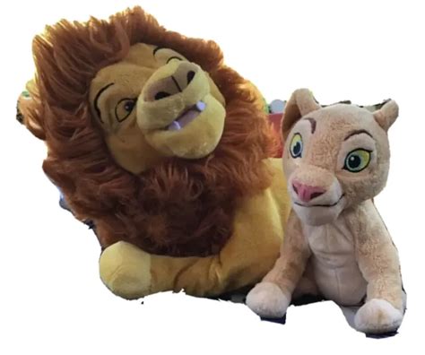 DISNEY LION KING Mufasa & Baby Nala Two Plush Stuffed Animals, Disney Movie $15.00 - PicClick