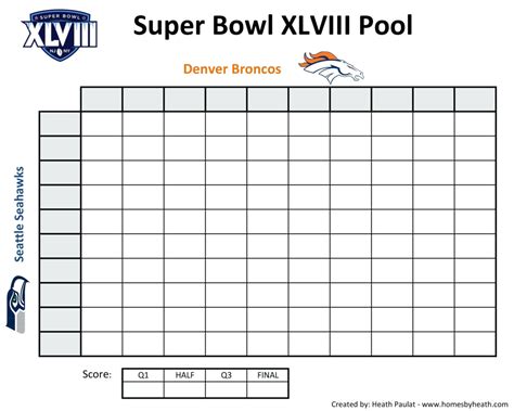 Nfl Printable Pool Sheets