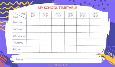 Artistic School Timetable Template #AD , #Paid, #AD, #School, #Timetable, #Template, #Artistic ...