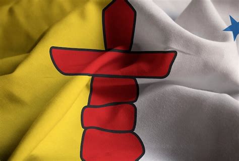 Premium Photo | Closeup of ruffled nunavut flag, nunavut flag blowing ...