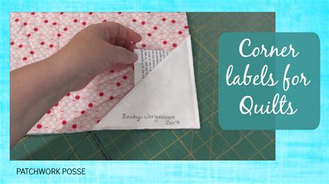 Corner Quilt Labels - Video Tutorial