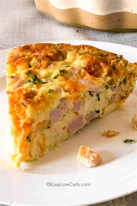 Crustless Ham and Cheese Quiche (Keto) (Easy Recipe!) - Easy Low Carb