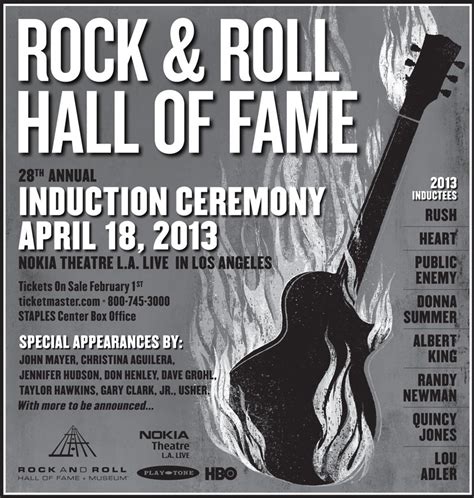 Get your tickets and join us at the Rock & Roll Hall of Fame ceremony ...