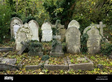 Old tombstones in Highgate Cemetery, London, England, UK Stock Photo - Alamy