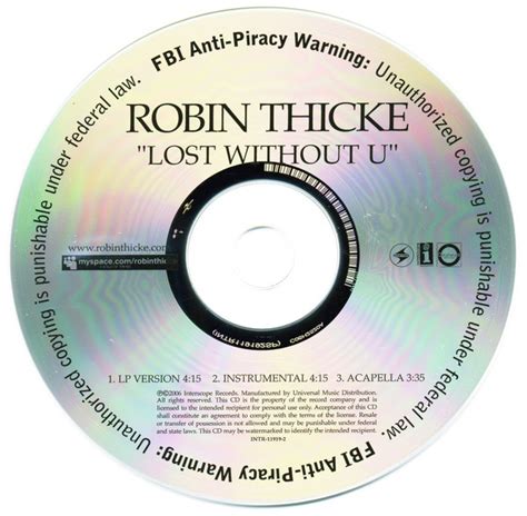 Robin Thicke – Lost Without U (2006, CD) - Discogs