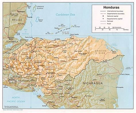 Map of Honduras Central America