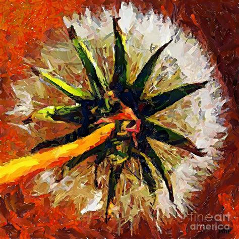 Dandelion Clock Painting by Dragica Micki Fortuna