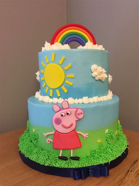 Peppa Pig Buttercream Cake | Pastel de pepa, Pastel de peppa pig, Torta de cupcakes