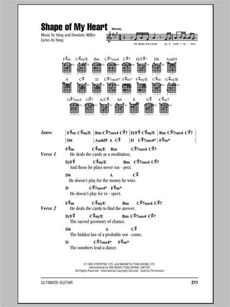 Shape Of My Heart by Sting - Guitar Chords/Lyrics - Guitar Instructor