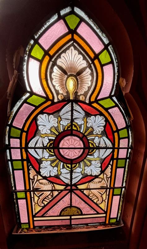 Antique Gothic Stained Glass Church Window - Etsy