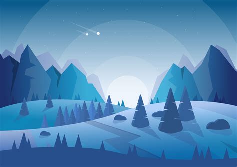 Vector Blue Landscape Illustration 201488 Vector Art at Vecteezy