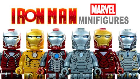 LEGO Iron Man Tony Stark's Suits of Armor Unofficial BOOTLEGO Minifigures Set 7 DeCool - YouTube