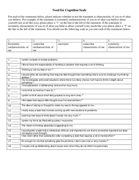 (PDF) Need for cognition scale | Jamie Gruman - Academia.edu