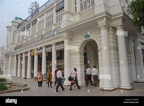 Connaught Place, shopping complex in New Delhi, India was built by the British in 1931 Stock ...