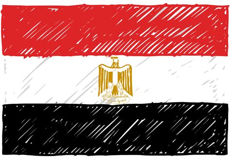 Egypt National Country Flag Pencil Color Sketch Illustration with ...