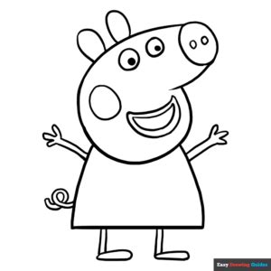 Peppa Pig Coloring Page | Easy Drawing Guides