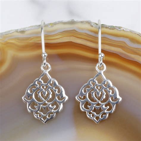 dainty sterling silver filigree drop earrings by lisa angel | notonthehighstreet.com