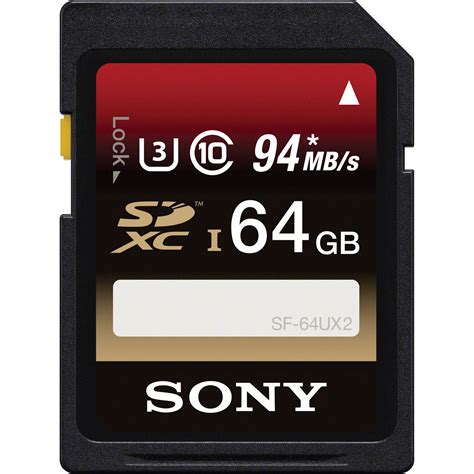 Sony 64GB UHS-I SDXC Memory Card (Speed Class 3) SF64UX/TQN B&H