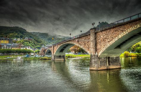 Bridge over the Moselle River in Cochem Germany | Hdr photography ...