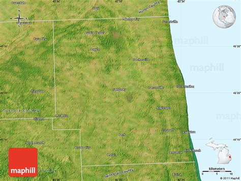 Satellite Map of Sanilac County