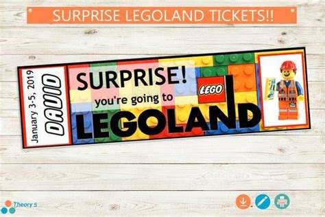 Image result for Legoland surprise reveal | Legoland, Printable tickets, Disneyland tickets