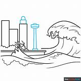 How To Draw A Tsunami  Really Easy Drawing Tutorial sketch template