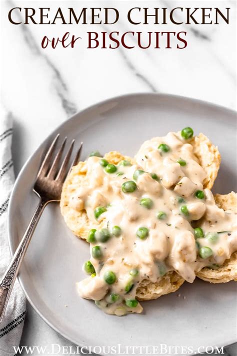 Creamed Chicken Over Biscuits {20 Minute Meal} - Delicious Little Bites